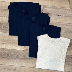 Fruit of the Loom Blue and St. John’s Bay white and gray Short Sleeve Tees